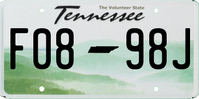TN license plate F0898J