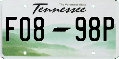 TN license plate F0898P