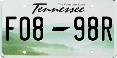 TN license plate F0898R