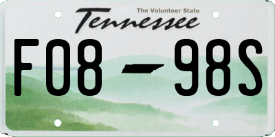 TN license plate F0898S