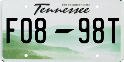 TN license plate F0898T