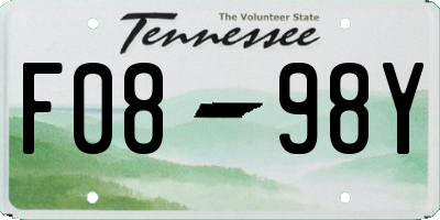 TN license plate F0898Y