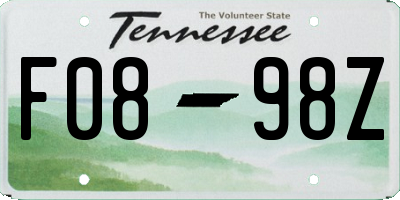 TN license plate F0898Z