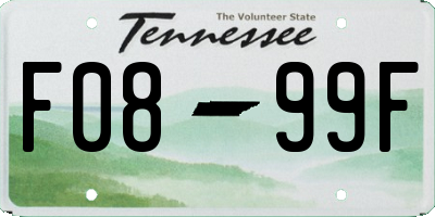 TN license plate F0899F