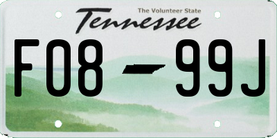 TN license plate F0899J