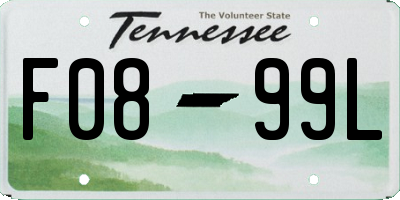 TN license plate F0899L