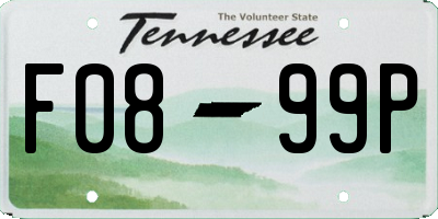 TN license plate F0899P