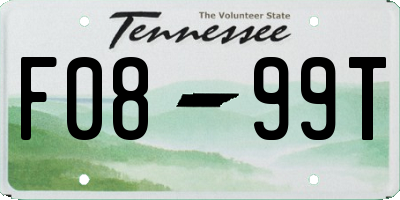 TN license plate F0899T
