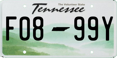 TN license plate F0899Y