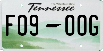 TN license plate F0900G