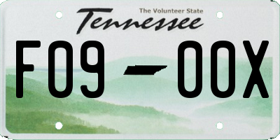TN license plate F0900X