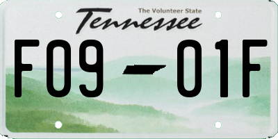 TN license plate F0901F