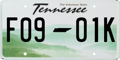 TN license plate F0901K