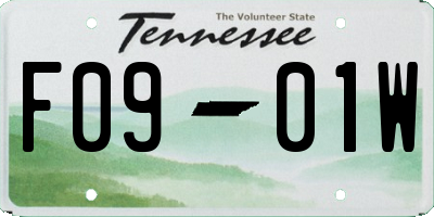 TN license plate F0901W