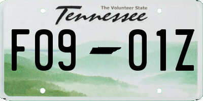 TN license plate F0901Z