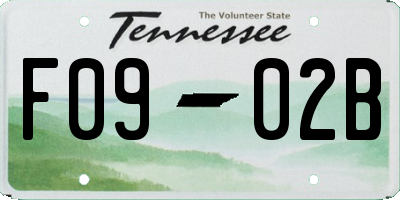 TN license plate F0902B