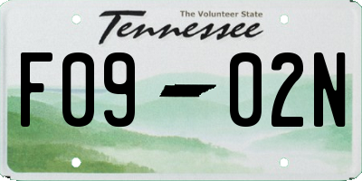 TN license plate F0902N