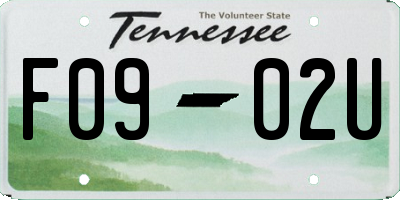 TN license plate F0902U