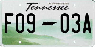 TN license plate F0903A