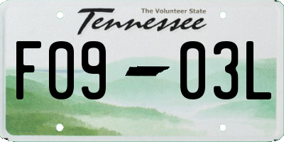 TN license plate F0903L