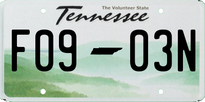 TN license plate F0903N