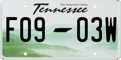 TN license plate F0903W