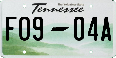 TN license plate F0904A