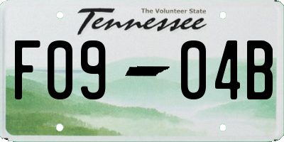 TN license plate F0904B