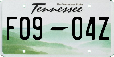 TN license plate F0904Z