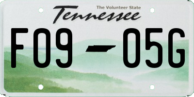 TN license plate F0905G