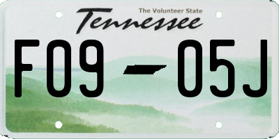 TN license plate F0905J