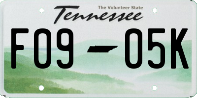 TN license plate F0905K
