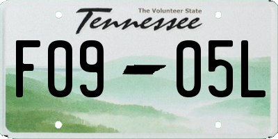 TN license plate F0905L