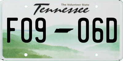 TN license plate F0906D