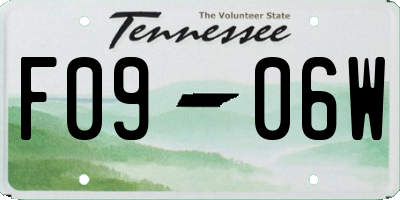 TN license plate F0906W