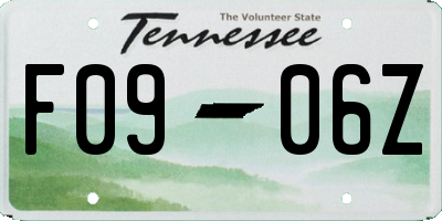 TN license plate F0906Z