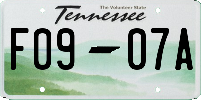 TN license plate F0907A