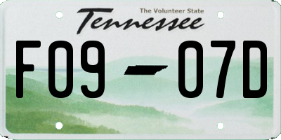 TN license plate F0907D