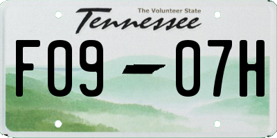 TN license plate F0907H