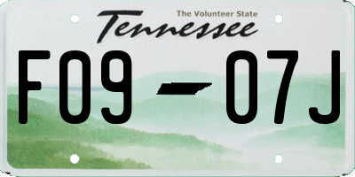 TN license plate F0907J