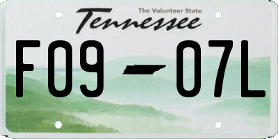 TN license plate F0907L