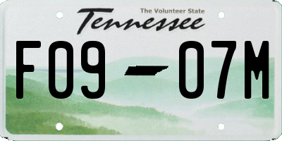 TN license plate F0907M