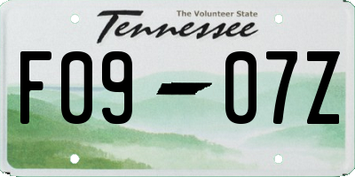 TN license plate F0907Z