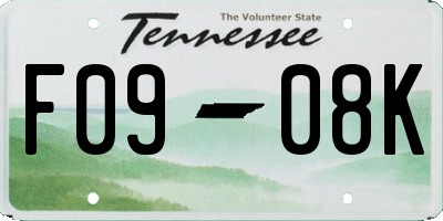 TN license plate F0908K