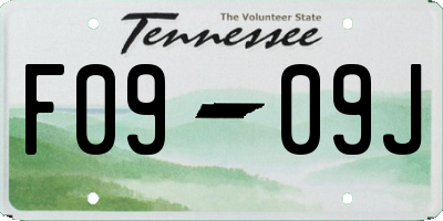 TN license plate F0909J