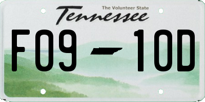 TN license plate F0910D