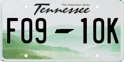 TN license plate F0910K