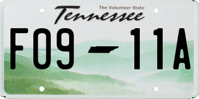 TN license plate F0911A