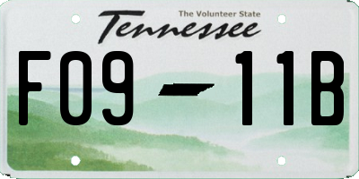TN license plate F0911B