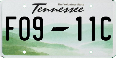 TN license plate F0911C